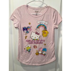Kids Hello Kitty and Friends Pink Graphic Tee Shirt XL Cotton Blend